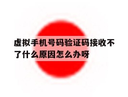 虚拟手机号码验证码接收不了什么原因怎么办呀