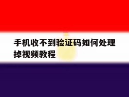 手机收不到验证码如何处理掉视频教程
